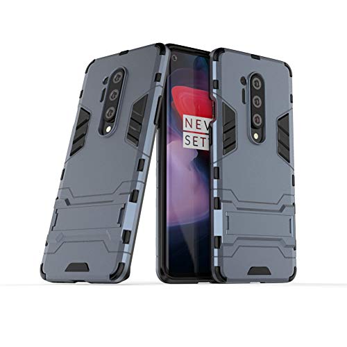 MaiJin Hülle für OnePlus 8 Pro (6,78 Zoll) 2 in 1 Hybrid Dual Layer Shell Armor Schutzhülle mit Standfunktion Case (Blau Schwarz) von MaiJin