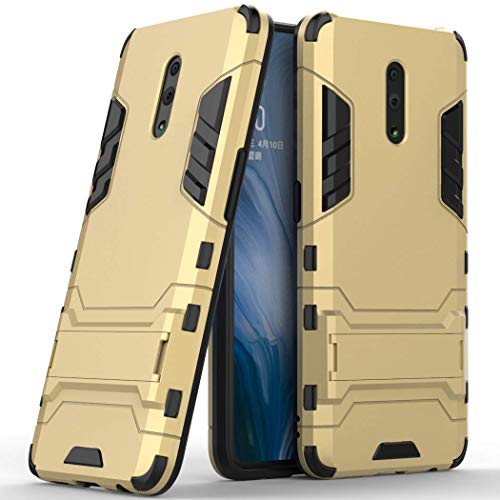MaiJin Hülle für Oppo Reno (6,4 Zoll) 2 in 1 Hybrid Dual Layer Shell Armor Schutzhülle mit Standfunktion Case (Gold) von MaiJin
