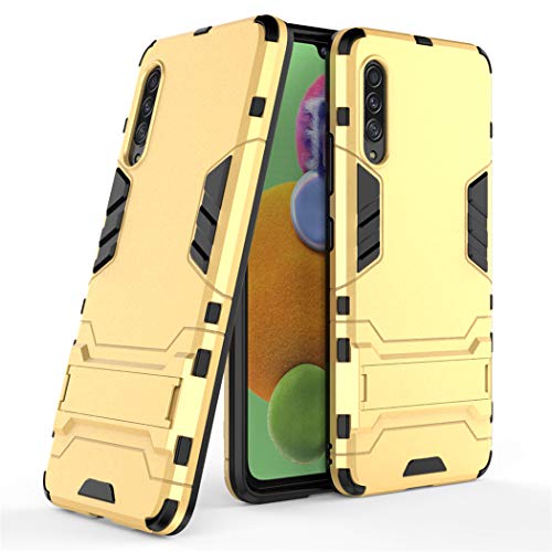 MaiJin Hülle für Samsung Galaxy A90 5G (6,7 Zoll) 2 in 1 Hybrid Dual Layer Shell Armor Schutzhülle mit Standfunktion Case (Gold) von MaiJin