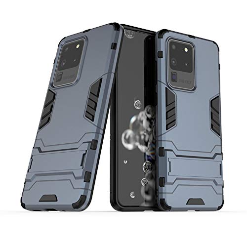 MaiJin Hülle für Samsung Galaxy S20 Ultra/Galaxy S20 Ultra 5G (6,9 Zoll) 2 in 1 Hybrid Dual Layer Shell Armor Schutzhülle mit Standfunktion Case (Blau Schwarz) von MaiJin