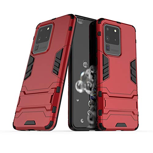 MaiJin Hülle für Samsung Galaxy S20 Ultra/Galaxy S20 Ultra 5G (6,9 Zoll) 2 in 1 Hybrid Dual Layer Shell Armor Schutzhülle mit Standfunktion Case (Rot) von MaiJin