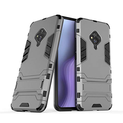 MaiJin Hülle für VIVO S5 (6,44 Zoll) 2 in 1 Hybrid Dual Layer Shell Armor Schutzhülle mit Standfunktion Case (Grau) von MaiJin