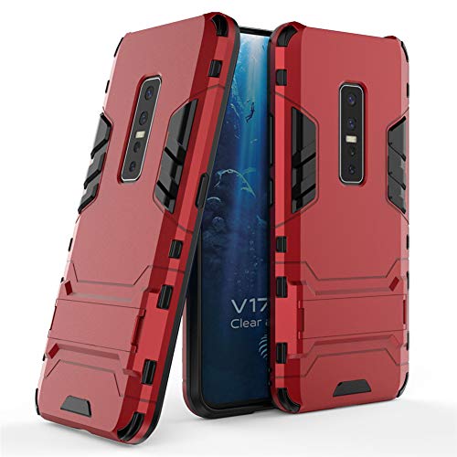MaiJin Hülle für VIVO V17 Pro (6,44 Zoll) 2 in 1 Hybrid Dual Layer Shell Armor Schutzhülle mit Standfunktion Case (Rot) von MaiJin