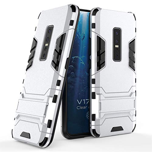 MaiJin Hülle für VIVO V17 Pro (6,44 Zoll) 2 in 1 Hybrid Dual Layer Shell Armor Schutzhülle mit Standfunktion Case (Silber) von MaiJin