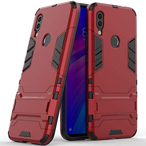 MaiJin Hülle für Xiaomi Redmi 7 (6,26 Zoll) 2 in 1 Hybrid Dual Layer Shell Armor Schutzhülle mit Standfunktion Case (Rot) von MaiJin