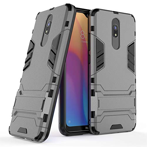 MaiJin Hülle für Xiaomi Redmi 8 / Redmi 8A (6,2 Zoll) 2 in 1 Hybrid Dual Layer Shell Armor Schutzhülle mit Standfunktion Case (Grau) von MaiJin