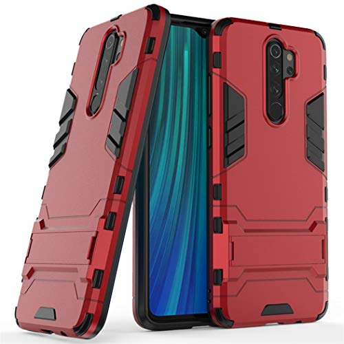 Hülle für Xiaomi Redmi Note 8 Pro (6,53 Zoll) 2 in 1 Hybrid Dual Layer Shell Armor Schutzhülle mit Standfunktion Case (Rot) von MaiJin