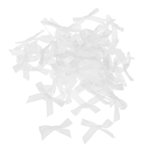 Schleife für Blumenstrauß, 100 Stück Mini-Bänder, 3 cm, Fliege, DIY, Nähen, Geschenkbox, Scrapbook-Herstellung, Verzierung – Weiß von MaikOn