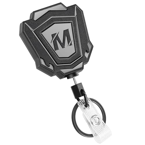1 x robuster, einziehbarer Schlüsselanhänger mit Gürtelclip, einziehbarer Ausweishalter mit 80 cm Stahlschnur, 266 g von Maileto