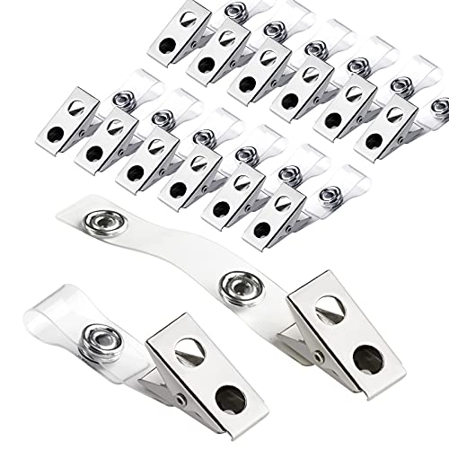 150 Stück Metall-Abzeichen-Clips mit transparentem PVC-Band, Premium-Doppelloch-Metall-Clips für Ausweise, Ausweishalter, Namensschilder, Arbeitsschilder 150 Stück Metall-Abzeichen-Clips mit transparentem PVC-Band, Premium-Doppelloch-Metall-Clips für Ausweise, Ausweishalter, Namensschilder, Arbeitsschilder von Maileto