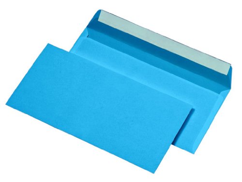 100 Mailmedia® Briefumschläge Din lang blau haftklebend von Mailmedia