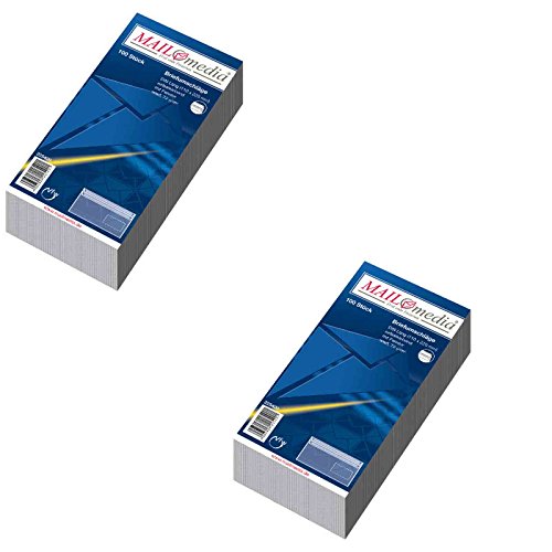 200 (2x 100) Briefumschläge Din lang weiss mit Fenster von Mailmedia