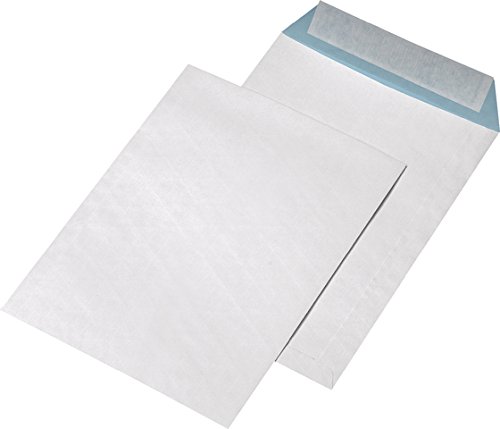 MAILmedia® Versandtasche, ohne Fenster, haftklebend, B4, 250 x 353 mm, 140 g/m², fadenverstärkt, weiß/blau (250 Stück), Sie erhalten 1 Packung á 250 Stück von Mailmedia