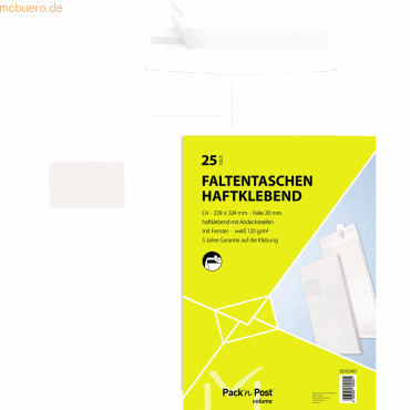 Mailmedia Faltentasche 30002483 C4 125g mit Fenster haftklebend weiß 2 Mailmedia Faltentasche 30002483 C4 125g mit Fenster haftklebend weiß 2 von Mailmedia