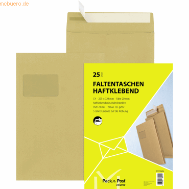 Mailmedia Faltentasche 30002484 C4 haftklebend mit Fenster 20mmFalte b Mailmedia Faltentasche 30002484 C4 haftklebend mit Fenster 20mmFalte b von Mailmedia