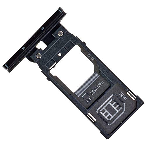 Sony Xperia XZ3 Dual SIM (H9436) Simkartenhalter und Micro-SD Card Fach, Original Ersatzteil, Schwarz von Mainhattan Mobile