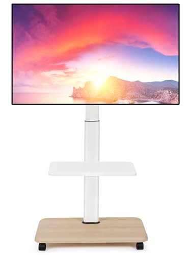 TV Ständer Rollbar Mobiler TV-Wagen für 32-70 Zoll Flache/gekrümmte LED/LCD/OLED höhenverstellbarer tragbarer TV Ständer auf Rädern bis zu 100lbs Boden TV Ständer für Schlafzimmer Outdoor Weiß TV Ständer Rollbar Mobiler TV-Wagen für 32-70 Zoll Flache/gekrümmte LED/LCD/OLED höhenverstellbarer tragbarer TV Ständer auf Rädern bis zu 100lbs Boden TV Ständer für Schlafzimmer Outdoor Weiß von Maiproo