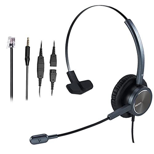 Telefon Headset mit Mikrofon für Cisco Festnetztelefonen, Mono Office CallCenter Kopfhörer mit RJ9 Klinke für Jabra Cisco 7841 7942 7960 7961 7962 8841, mit 3,5mm Adapter für Handy PC Laptops Telefon Headset mit Mikrofon für Cisco Festnetztelefonen, Mono Office CallCenter Kopfhörer mit RJ9 Klinke für Jabra Cisco 7841 7942 7960 7961 7962 8841, mit 3,5mm Adapter für Handy PC Laptops von Mairdi
