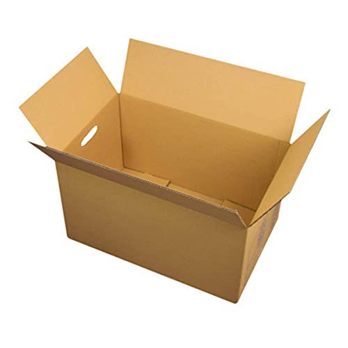 20 braune Kartonboxen 55x35x30 cm für Umzug, Versand oder Lagerung, Hochfester Karton bis 20 kg mit integriertem Griff, geeignet für schwere Last. von Maisange