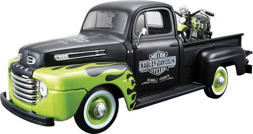 Maisto Ford Pick Up F1 ´48 und Modellmotorrad FL Panhead Harley Davidson 1:24 Modellauto von Maisto