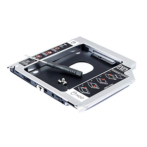 2nd HDD SSD Festplatten-Caddy für Apple MacBook Unibody Core 2 Duo Ende 2008 Aluminium 13 Zoll Laptop A1278 MB466LL/A MB467LL/A, SATA3 Second Solid State Drive Gehäuse, CD DVD SuperDrive Optical Bay von Maitlan