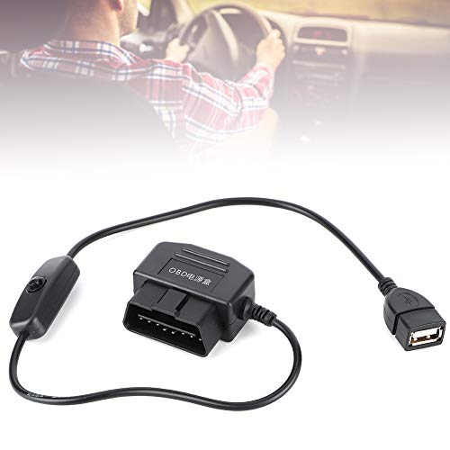 OBD2 Ladekabel, 47,5 cm OBD2 USB Strom-Ladekabel, 16-poliger Stecker Ladegerät für Auto GPS DVR Kamera von Majatou