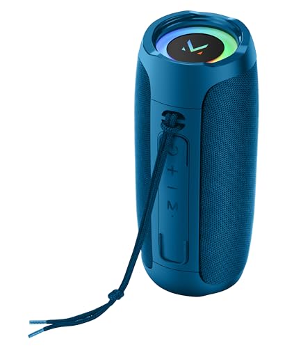 Majestic Flash Bluetooth-Lautsprecher mit mehrfarbigen LED-Lichtern, Eingänge USB/MicroSD/AUX, wiederaufladbarer Akku, TWS-Funktion, Blau von Majestic