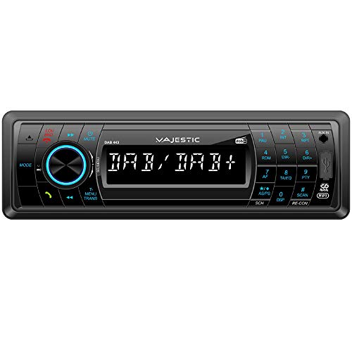 Majestic DAB-443 RDS FM/DAB+ PLL Autoradio Bluetooth, CD/MP3-Player, USB/SD/AUX-IN, 180W (45W x 4ch), Frontklappe klappbar, Schwarz von Majestic