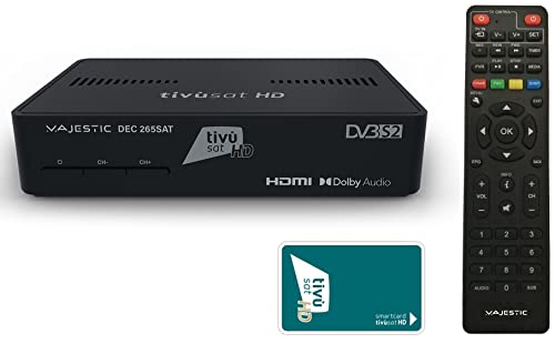 Majestic DEC 265 SAT tivù Sat-Receiver, Unterstützung HEVC Main 10, programmierbare Fernbedienung, HD Smartcard und USB Eingang Majestic DEC 265 SAT tivù Sat-Receiver, Unterstützung HEVC Main 10, programmierbare Fernbedienung, HD Smartcard und USB Eingang von Majestic