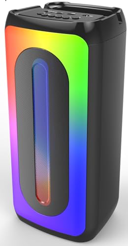 Majestic Flame 2 PRO - Bluetooth-Party-Lautsprecher, 9 LED-Lichteffekte, USB/microSD/MIC-Eingänge, Fernbedienung, kabelgebundenes Mikrofon, wiederaufladbarer Akku, TWS-Funktion, Tragegriff Majestic Flame 2 PRO - Bluetooth-Party-Lautsprecher, 9 LED-Lichteffekte, USB/microSD/MIC-Eingänge, Fernbedienung, kabelgebundenes Mikrofon, wiederaufladbarer Akku, TWS-Funktion, Tragegriff von Majestic