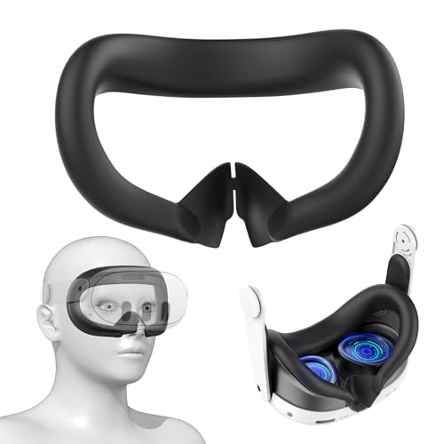 VR Silikon-Augenmaske für Meta Quest 3, schweißfest und lichtdicht Silikon Maske VR Zubehör, VR Silikon Maske Kompatibel Zubehör für Quest 3 von Majome