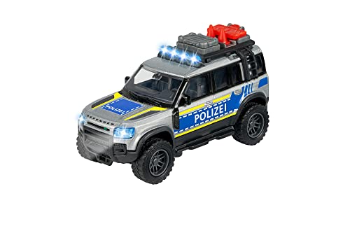 Majorette - Land Rover Defender Polizei-Auto Premium Modell, mit Dachträger, Licht & Sound, Spielzeug-Polizeiwagen für Kinder ab 3 Jahren, 213712000, Black Majorette - Land Rover Defender Polizei-Auto Premium Modell, mit Dachträger, Licht & Sound, Spielzeug-Polizeiwagen für Kinder ab 3 Jahren, 213712000, Black von Majorette