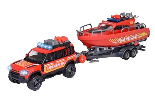 Majorette - Land Rover Fire Rescue w. Boat (213716001038) von Majorette
