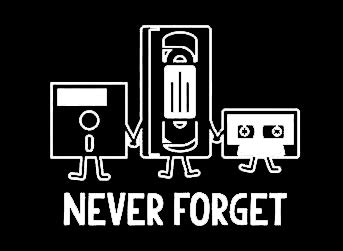 Makarios LLC Never Forget Funny Floppy Disc VHS Casette Cars Truck Vans Walls Laptop MKR | Weiß | 5,5 x 4,5 | MKR916 von Makarios LLC