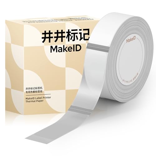 MakeID S1 Pro Gewidmet Etiketten Selbstklebend - Thermo-Mehrzweck-Etiketten für Heim, Schule, Büro | 15mm*35mm | 210 Etiketten/Rolle (transparentes Etikett) von Makeid
