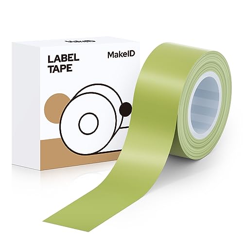 Makeid Kompatibel Etikettenband 16mm x 4m farbig Hitzebeständig Selbstklebend als Ersatz für Makeid L1/Q1/E1 Matcha-Grün von Makeid