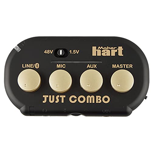 Maker hart Just Combo - Podcast Mini 3-Kanal-Audiomischer mit Stereo/Bluetooth/Mikrofon mit Mikrofoneingang, 2 Ausgängen & USB-Audioausgang, Einfach für Videokonferenzen von Maker hart