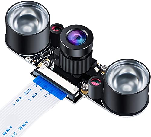 MakerFocus Raspberry Pi 4 Kamera, Nachtsichtkamera, einstellbares Fokusmodul, 5 MP, OV5647, Webcam, Video, 1080p, kompatibel mit Raspberry Pi 3 B+/3B/2B+ von MakerFocus