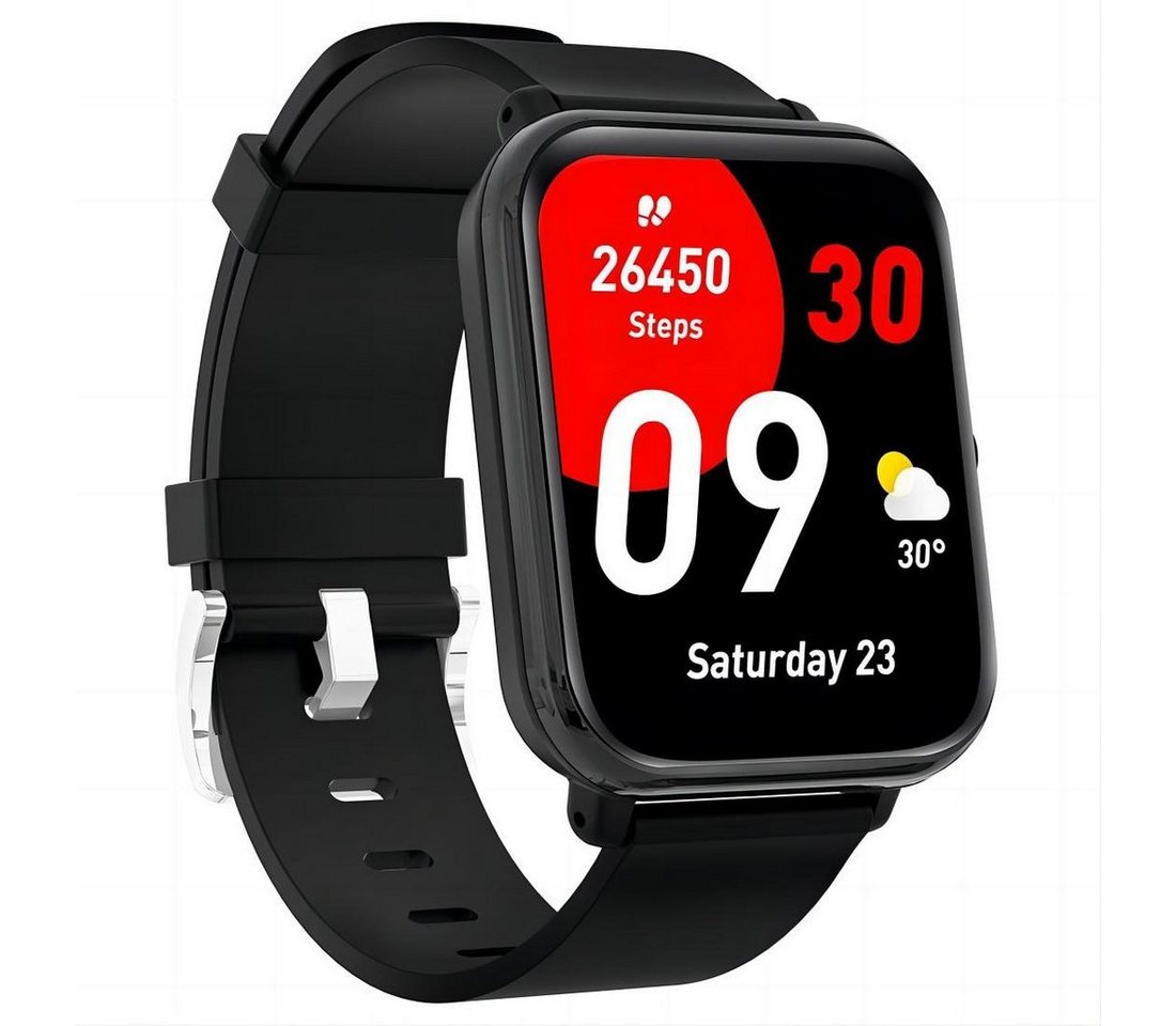 Makibes I30E Smartwatch (1.85 Zoll), Nachrichtenerinnerung, Damen Herren Smartwatch, Blutdrucküberwachung von Makibes