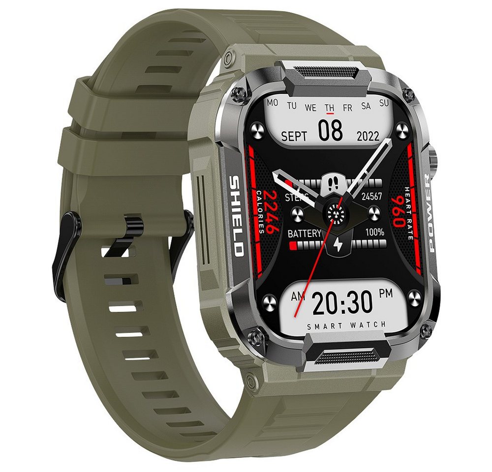 Makibes MK66 Smartwatch (1.85 Zoll), Trinkwasser Erinnerung, Blutdrucküberwachung, Damen Herren Smartwatch von Makibes