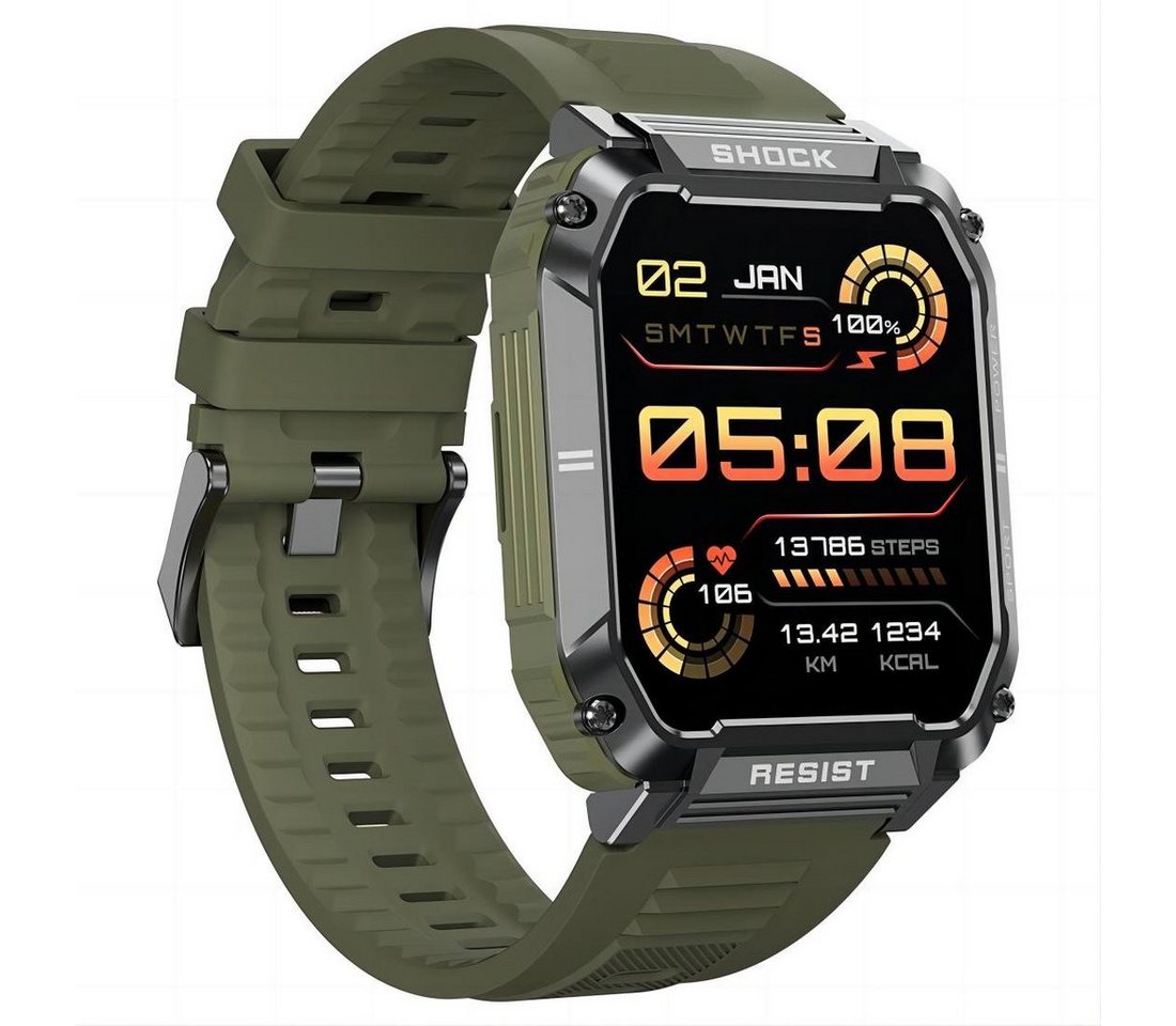 Makibes T3 Smartwatch (1.95 inch Zoll), Blutdrucküberwachung, Tägliche Schritte Ziel von Makibes