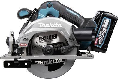 MAKITA HS012GD201 - Akku-Handkreissäge (40V XGT - bürstenloser Motor - Sägeblatt 165 mm - LED-Licht - incl. 2x 2,5 Ah Akku, Schnellladegerät, Transportkoffer) (HS012GD201) von Makita