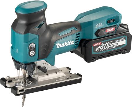 MAKITA JV001GD101 - Akku-Pendelhubstichsäge (40V XGT - bürstenloser Motor - Hubhöhe 26 mm - LED-Licht - inkl. 1x BL4025 Akku 2,5 Ah, DC40RA Schnellladegerät, Transportkoffer, Zubehör) (JV001GD101) von Makita