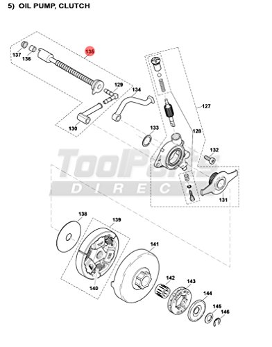 Makita 038245020 Abschnitt Ölleitung für Modell DCS6401 Kettensäge von Makita