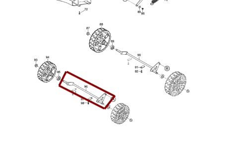 Makita 162682-7 Vordere Welle Komplett für Modell DLM382 Akku-Rasenmäher von Makita