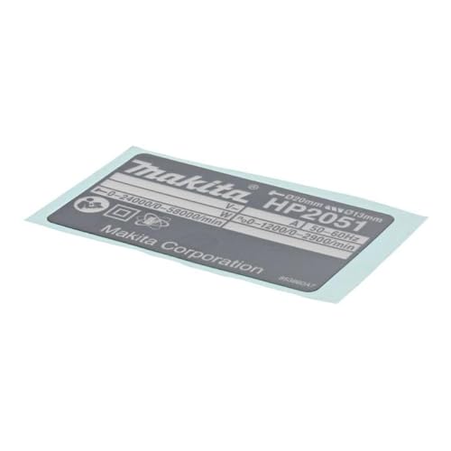 Makita 853860-7 Typenschild für Modell HP2051 Dreh- und Schlagbohrmaschine von Makita