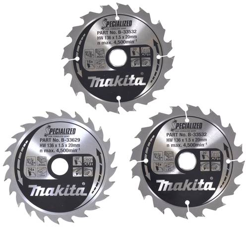 Makita B-33897 Kreissägeblatt-Set 136 x 20 x 1mm 1 Set Makita B-33897 Kreissägeblatt-Set 136 x 20 x 1mm 1 Set von Makita