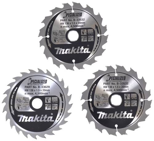 Makita B-33897 Kreissägeblatt-Set 136 x 20 x 1mm 1 Set von Makita