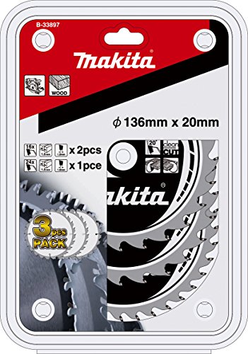 Makita B-33897 Specialized Sägeblatt - Set, 3-teilig, 136 mm für Akku - Handkreissägen von Makita