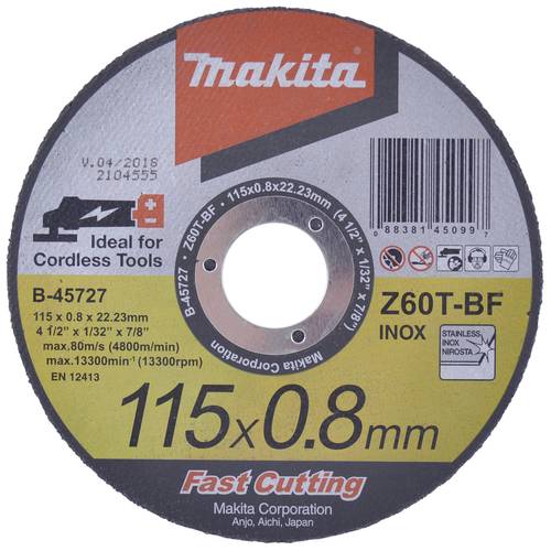 Makita B-45727 Trennscheibe gerade 115mm Stahl, Edelstahl von Makita